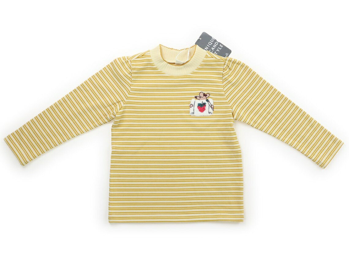 モイモルン moimoln Tシャツ・カットソー 110 女の子 マスタードイエローボーダー 子供服 ベビー服 キッズ アウトレット ユーズド 【中古】キッズ・ベビー・マタニティ