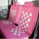 【店内全品5%引き】お買い物マラソン 軽自動車汎用シートカバー 後席シートカバー SeatCover ピンク&ホワイト 送料無料 シートカバー 後部座席