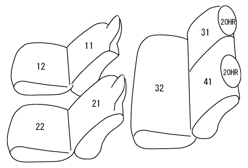 イレブン　クラッツィオ　キルティングタイプ　シートカバーヴィッツ　NSP130　H23/1〜H23/4フロント一体式ヘッドレスト・リヤ背もたれ4:6分割シート