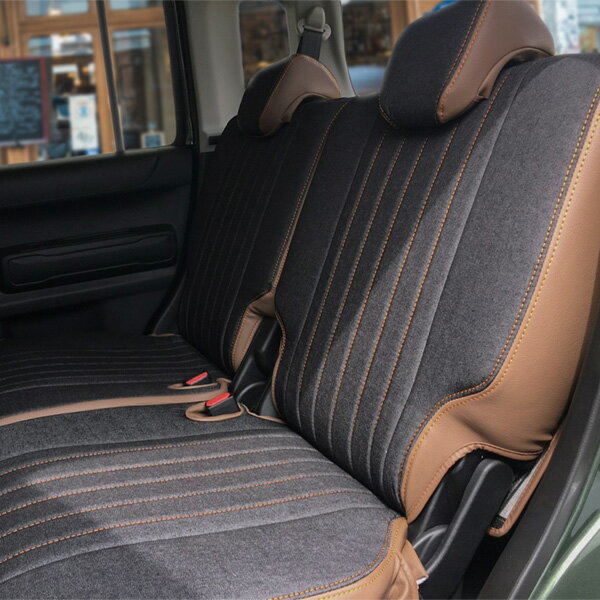 ★エントリーでP10倍★ ハスラー シートカバー 全席セット IXUSデニム [イクサス デニム] デニム ブラック ブラウンレザー ジーンズ オシャレ カジュアル 車 車用品 カー用品 内装パーツ カーシート 即納可 2