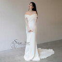 【最大30%OFF】ウェディングドレス オフショルダー 二次会ドレス 花嫁 ドレス フレア袖 前撮りドレス パーティードレス 結婚式ドレス オフショル 袖あり ...