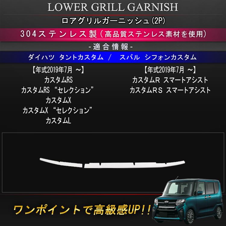 【最大25％OFFクーポン配布中★全品ポイント2倍★期間限定】新型タントカスタムla650sパーツ ロアグリル ガーニッシュ ドレスアップ アクセサリー エアロ カスタムパーツ 外装パーツ DAIHATSU TANTOCUSTOM CHIFFONCUSTOM LA650S LA660S 専用