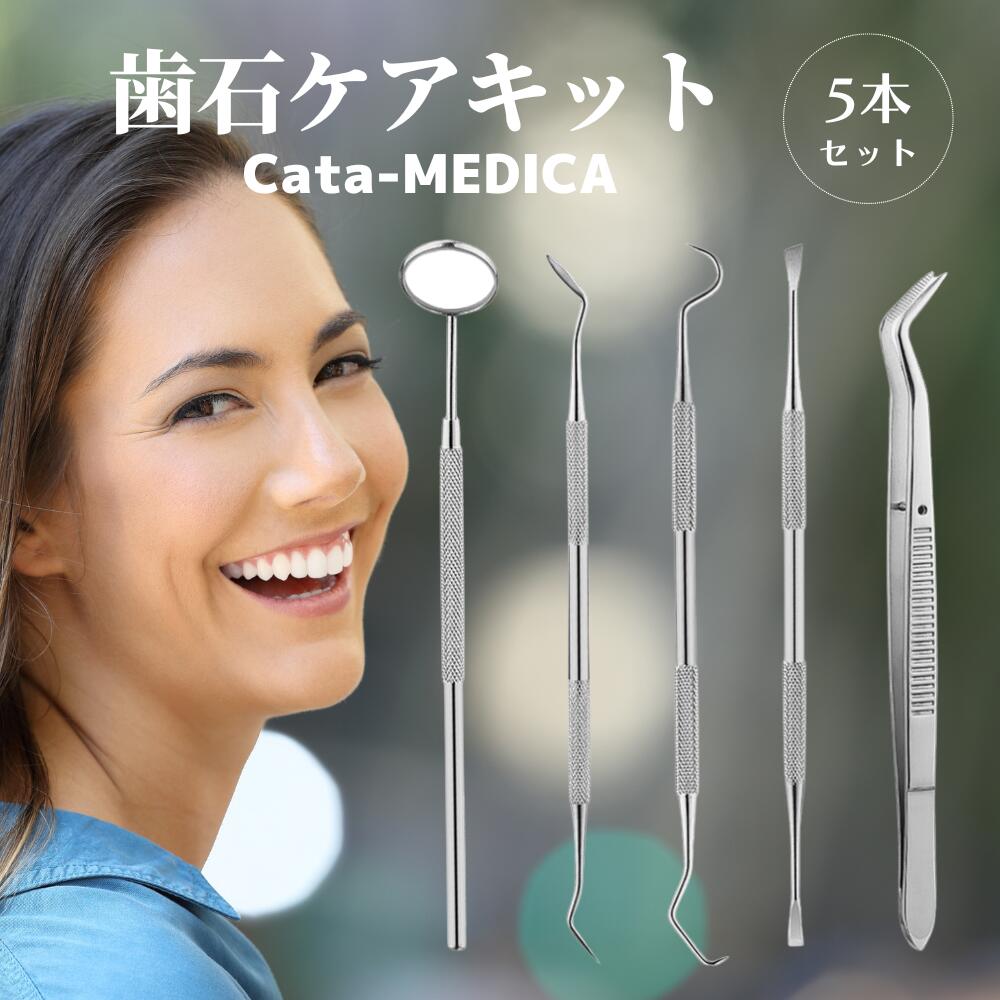 歯石ケアキット 5本セット 保管用ケース付き 歯磨きだけでは取り切れない 歯垢 歯石 の除去に 歯石取り スケーラ ミラー プローブ 探針 一般医療機器