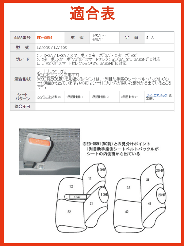 ムーヴ/H25.1〜H26.11/LA100S,LA110S/シートリフター有り/ダイハツ/クラッツィオ リアルレザー シートカバー/アイボリー,タンベージュ,ライトグレー,グレー,ブラック/clazzio クラッチオ/ED-0694