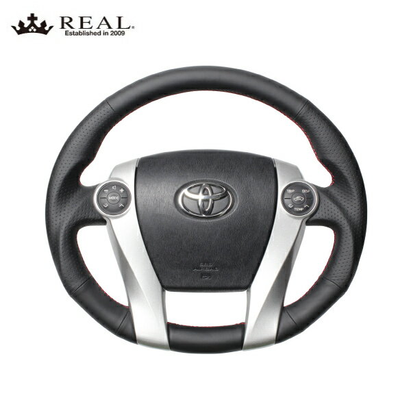 REAL ステアリング アクア 10系 Gs含む※GR SPORT17インチPK除く トヨタ プレミアムシリーズ ナッパオー..