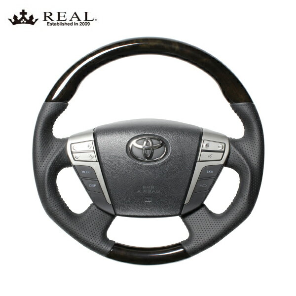 REAL ステアリング ヴェルファイアハイブリッド 20系 トヨタ オリジナルシリーズ アルヴェルブラックウ..