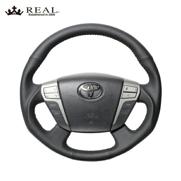 REAL ステアリング アルファード 20系 ※Gs含む トヨタ オリジナルシリーズ オールレザー ブラックステ..