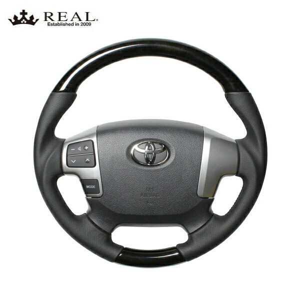 REAL ステアリング レジアスエース 200系 4型 H25.12以降 トヨタ オリジナルシリーズ ブラックウッド ..