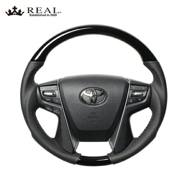 REAL ステアリング ヴェルファイア ハイブリッド 30系 トヨタ オリジナルシリーズ ピアノブラック ブラ..