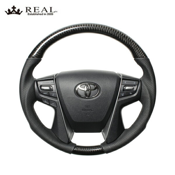 REAL ステアリング クラウン アスリート ハイブリッド 210系 トヨタ プレミアムシリーズ ブラックカー..