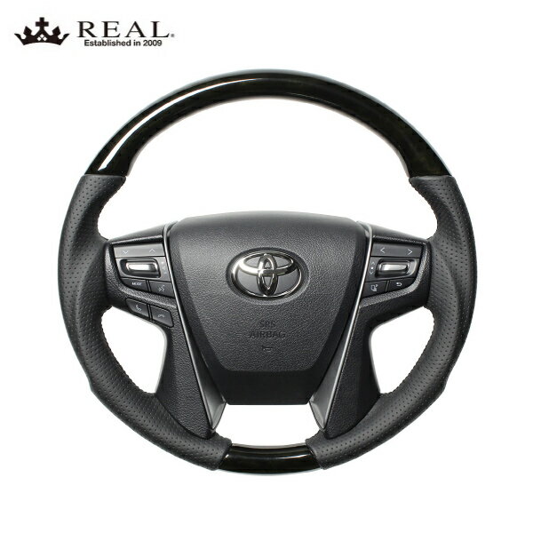 REAL ステアリング クラウン ロイヤル ハイブリッド 210系 トヨタ プレミアムシリーズ ブラックウッド ..
