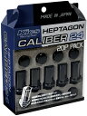 【ヘプタゴン キャリバー24】20個入り■クレスタ/トヨタ■M12×P1.5■ブラック黒■高硬度Kics Heptagon Caliber24【専用アダプター入ナットセット】【HPC01K】