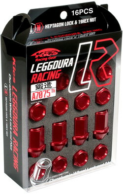 【LEGGDURA RACING】16個入り■パルサー/日産■M12×P1.25■【超軽量ジュラルミンナット】KYO-EI/Kicsレデューラレーシング7角形ロック入りナットセット【KIC36】