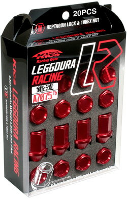 【LEGGDURA RACING】20個入り■プリウス(5穴車)/トヨタ■M12×P1.5■【超軽量ジュラルミンナット】KYO-EI/Kicsレデューラレーシング7角形ロック入りナットセット【KIC1】