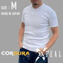 XREAL 超厚手 日本製 無地 Tシャツ ヘビーオンス tシャツ コーデュラ CORDURA® 生地 白 無地 M 13.5OZ スリムタイプ ヘビーウェイト アメカジ アウトドア 洗濯タグ類なしで低刺激