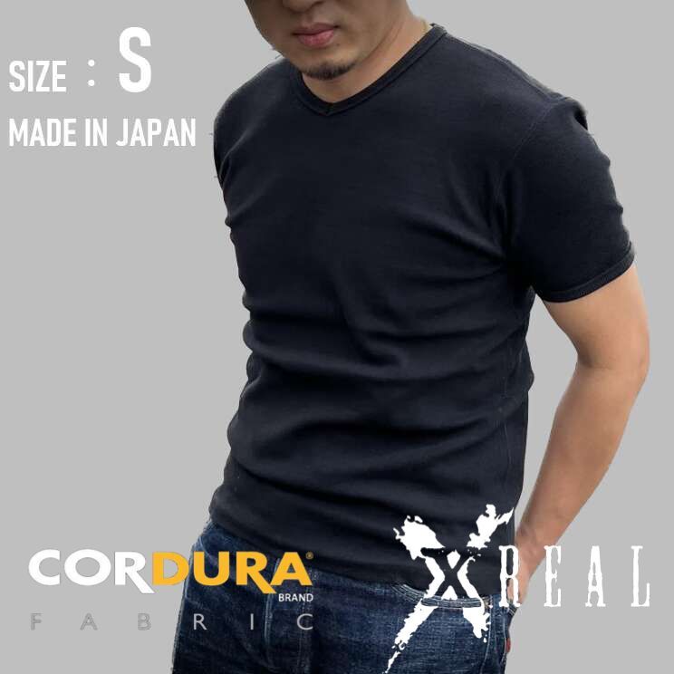 樂天商城 - XREAL 超厚手 日本製 無地 Tシャツ ヘビーオンス tシャツ コーデュラ CORDURA® 生地 黒無地 S 13.5OZ スリムタイプ ヘビーウェイト アメカジ アウトドア 洗濯タグ類なしで低刺激