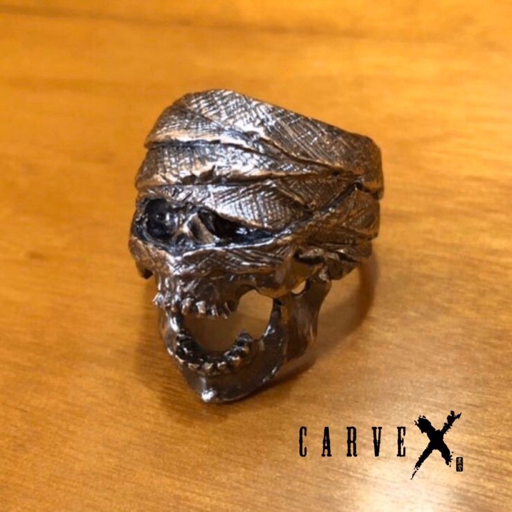 樂天商城 - 【ハンドメイド】 スカル リング 指輪 18.5号 マミー シルバー925 メンズリング シルバーリング指輪 髑髏 骸骨 ドクロ