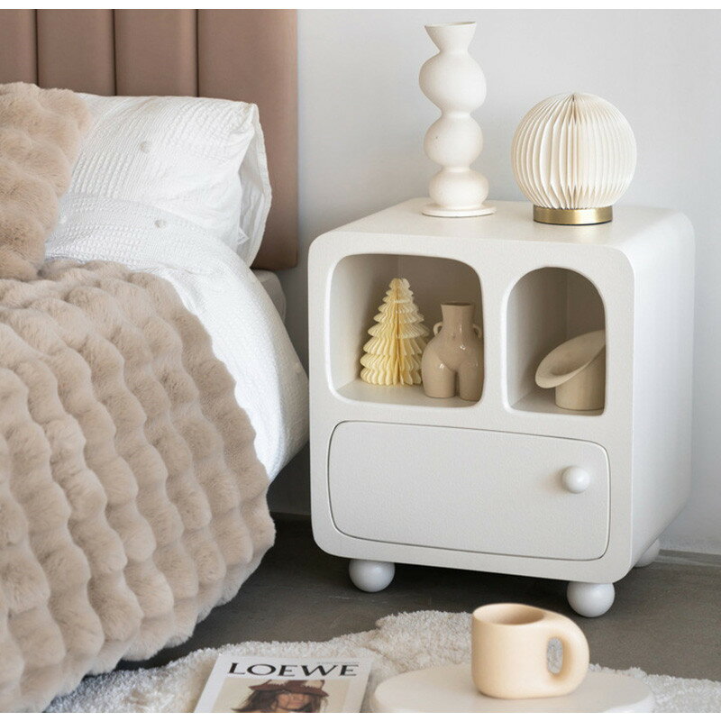 【5年保証】【脚の取り付けが必要】サイドテーブル ホワイト ナイトテーブル 幅50cm モダン テーブル コンパクト 引出し付き 収納付き おしゃれ 寝室 ソファサイド 新生活 高級感 シンプル 白 小物収納 韓国風 収納 サイドチェスト 韓国