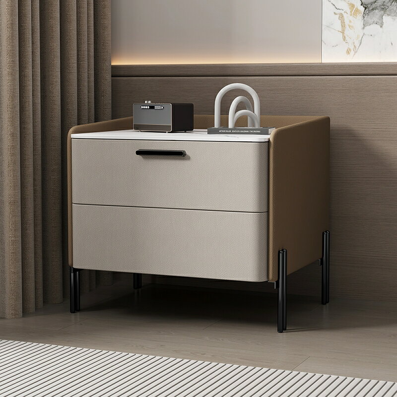 【5年保証】【脚の取り付けが必要】ナイトテーブル おしゃれ 北欧 サイドテーブル ベッド ソファサイド ベッドサイド 幅40/50 puレザー セラミック天板 収納 引き出し コンパクト 小物収納 寝室 リビング 引出しタイプ 省スペース