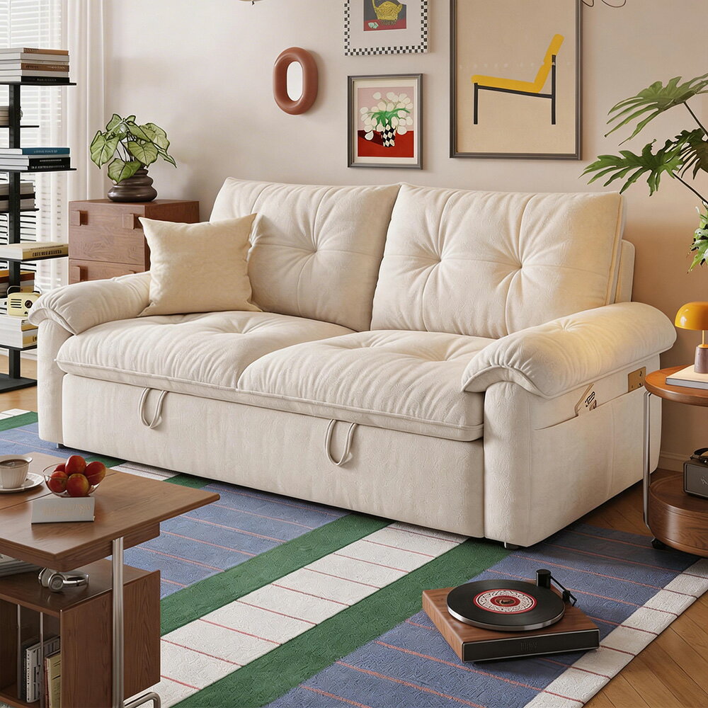商品情報 商品名 ソファベッド 商品番号 haitsm-sofa-001 生産国 中国 組立状態 要組立品（組立説明書を同梱発送いたします） 素材 ファブリック サイズ(約) ・幅150cm×奥行88cm×高さ85cm ポイント ◆商品説明 ■POINT1　ソファからベッドへ簡単に変形できる2WAY設計 普段はソファとして、必要に応じてベッドへスムーズに切り替え可能。来客時やリラックスタイムにも便利に使える実用的な一台です。 ■POINT2　幅約150cmのゆったりサイズ ゆとりのある150cm幅で、二人でも快適に座れる設計。横になっても十分なスペースがあり、くつろぎ時間をより快適にします。 ■POINT3　しっかり支える安定した構造 フレーム構造がしっかりしており、座る・寝るどちらの状態でも安定感のある使用感を実現。安心してご使用いただけます。 ■POINT4　厚みのあるクッションで快適な寝心地 ボリューム感のあるクッションが体をやさしく支え、ソファとしてもベッドとしても快適な使い心地を提供します。 ■POINT5　シンプルで空間になじむデザイン 落ち着いたカラーとすっきりとしたフォルムで、リビングや寝室など様々な空間に自然に調和します。 ■POINT6　5年保証付きで安心の品質 長期間使用にも耐える高品質な製品で、5年間の保証が付いており、安心してお使いいただけます。 特記事項 ※こちらの商品は基本的に玄関先でのお渡しとなります。 ※モニターにより実際の色と異なる場合がございます。 ※予告なくデザインや素材変更する場合がございます。 ※予告なく在庫切れになる場合がございます。 ※製造時期により、同シリーズであってもやむなく多少の色差が発生してしまう場合がございます。ご了承ください。 ※領収書発行ご希望の場合、別途メールにてご連絡くださいませ。 ※ご購入の前に搬入経路のご確認をお願い致します。弊社ではお部屋に搬入出来ないなどのお客様ご都合による返品などはお受けできません。（不良品を除き返品交換不可となります。） ※代金引換不可の商品です。 ※時間帯指定不可の商品です。 ※サイズ表記に1~2cm程誤差が生じる場合がございます。 ※セラミック製品、籐編み製品、金属製品、木製品についての注意事項(ご購入する前に必ずご確認ください。) キーワード 二 人 掛け ソファ ローソファ 二人掛けソファー ロー ソファー ソファ 2 人 掛け コンパクト 片肘 コンパクトソファ　ソファー 2 人 掛け　2人掛けソファー　ソファ 2人掛け コンパクト ソファ 2．5人掛け 3人掛け ソファー ソファー 2．5 人 掛け ソファーカバー 2.5人掛け 肘付き 3 人 掛け ソファー 2．5人掛け ソファ ソファ 2.5人掛け ソファー3人掛け 三人掛け ソファー ソファ 2．5人掛けソファー ソファ 一人暮らし 3人掛け ソファ レトロ ソファ3人 ソファー 2．5人掛け 3人掛け ソファー 送料無料 ローソファー 3人掛け おしゃれ 人気 ソファー ファブリックソファー ソファー 2.5人掛け ソファーベット ソファー 送料 無料 ソファベット ・メーカー希望小売価格はメーカーカタログに基づいて掲載しています。
