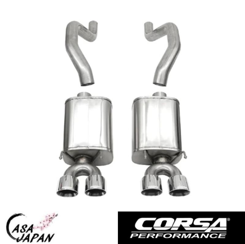 Corsa シボレー コルベット C6 ZR1 6.2L Z06 7.0L V8 2006~2013年 アクセルバック SPORT +15hp マフラー エキゾースト T304ステンレス コルサ +BS