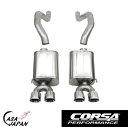Corsa シボレー コルベット C6 ZR1 6.2L Z06 7.0L V8 2006~2013年 アクセルバック SPORT +15hp マフラー エキゾースト T304ステンレス コルサ +BS