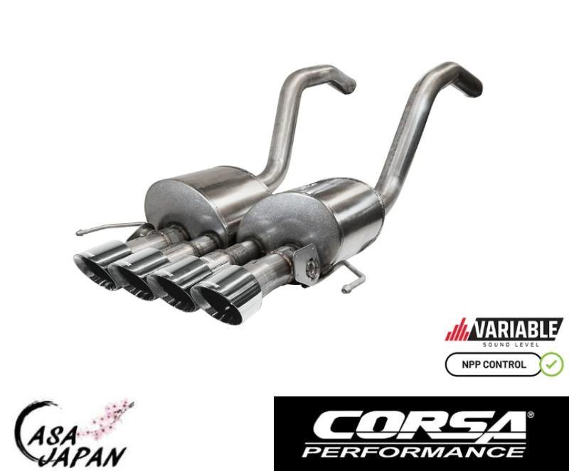 Corsa シボレー コルベット C7 Z06 ZR1 6.2L V8 2015~2019年 NPPあり サウンドコントロール バルブバック +4hp マフラー エキゾースト T304ステンレス コルサ +BS