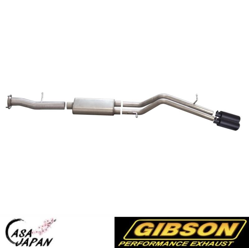 Gibson ハマー H2 BASE 6.0L 6.2L A/T 4WD 2007~2009年 デュアル 右出し +10hp ステンレス マフラー エキゾースト ブラックチップ ギブソン +BS