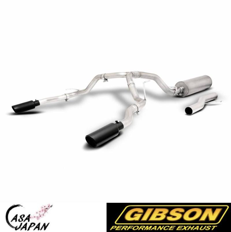 Gibson エスカレードESV サバーバン 1500 GMC ユーコン 1500 デナリ 6.2L 2021~2023年 +15hp デュアルスプリット ステンレス ブラックセラミックチップ マフラー エキゾースト ギブソン +BS