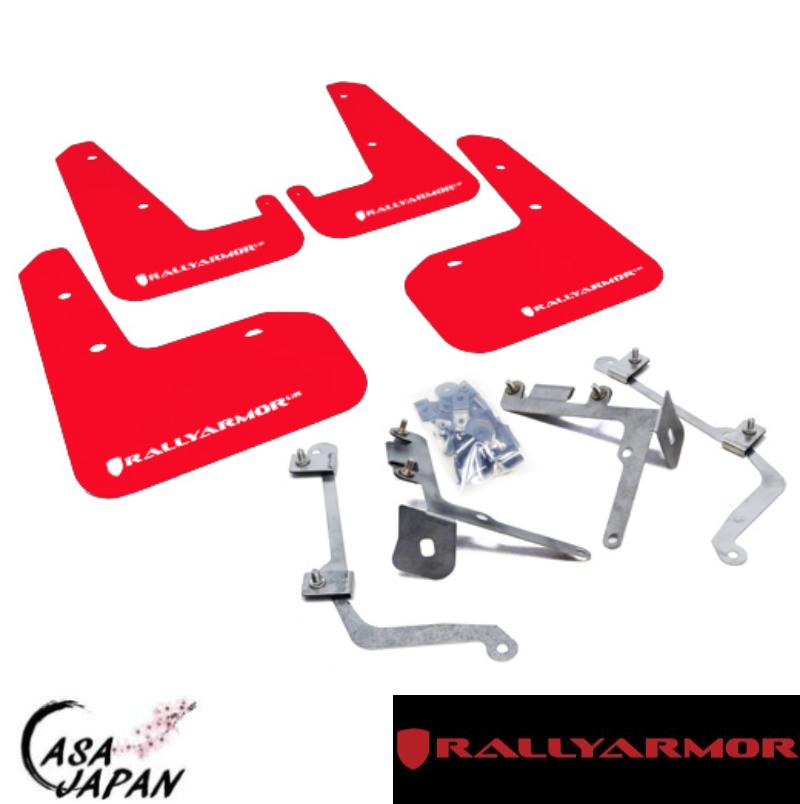 Rally Armor スバル WRX STI GVB GVF 4ドア セダン用 2010~2014年 レッド・ホワイト ラリーアーマー スプラッシュ ガード マッド フラップ +BS