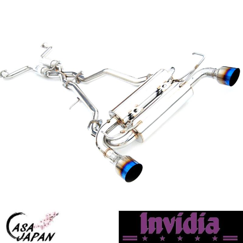 INVIDIA 日産 ニッサン フェアレディZ 350Z Z33 VQ35DE VQ35HR 2002~2008年 キャットバック マフラー エキゾースト T304ステンレス チタンブルーチップ インビディア GEMINI +BS