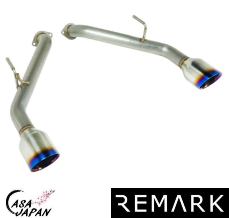 Remark スカイライン セダン V37 インフィニティQ50 2014年～ リマーク アクセルバック ダブルウォール出口 マフラー エキゾースト T304ステンレス チタンブルーチップ +BS