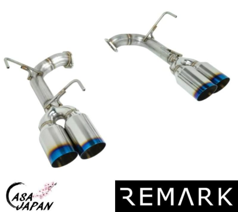 Remark スバル WRX S4 STI VAB VAG 2014~2021年 リマーク アクセルバック 4inchシングルウォール出口 マフラー エキゾースト T304ステンレス チタンブルーチップ +BS