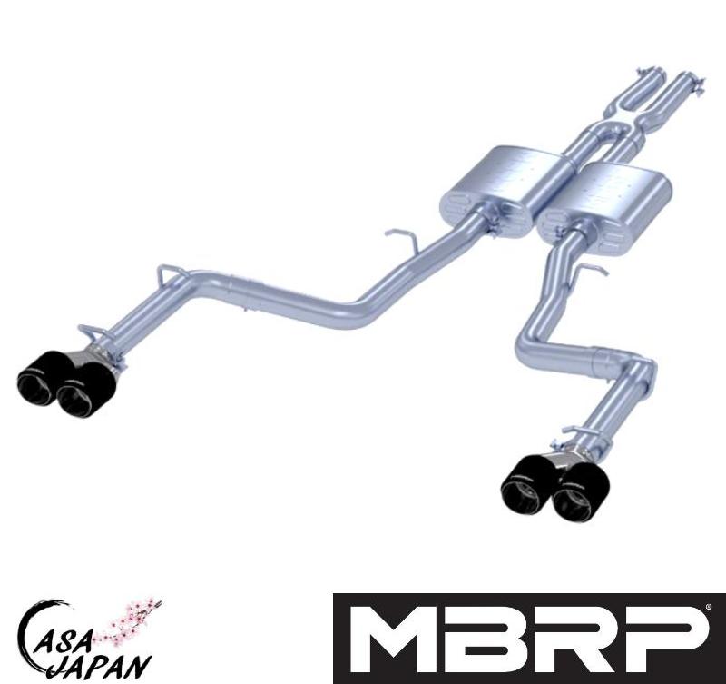 MBRP ダッジ チャレンジャー 3.6L V6 2015年～ キャットバック マフラー エキゾースト T304ステンレス カーボンファイバーチップ STREET +BS