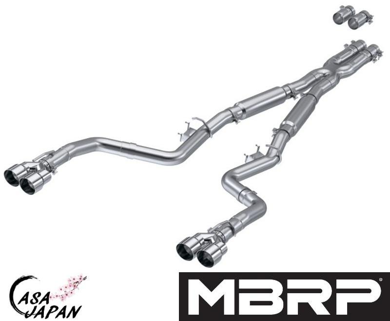 MBRP ダッジ チャレンジャー HEMI 2017年~ 5.7L 2015~2022年 6.2L 6.4L V8 マフラー エキゾースト アルミメッキ鋼 T304ステンレス チップ STREET R/T SRT Hellcat Scat Pack 392 +BS