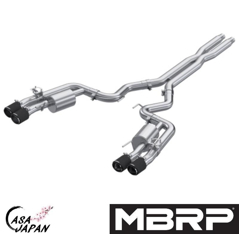 MBRP フォード マスタング GT 5.0L V8 S650 2024年~ キャットバック マフラー T304ステンレス エキゾースト カーボンチップ バルブ付き ACTIVE アクティブエキゾースト用 +BS