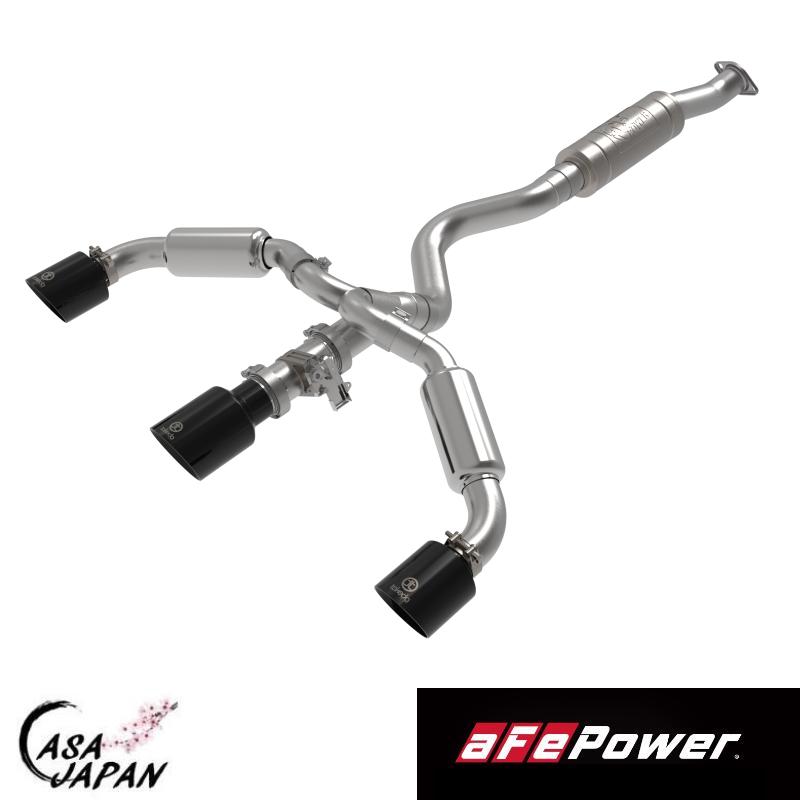 aFe トヨタ カローラ GR GZEA14H 1.6L 2023年~ エキゾースト マフラー Gemini XV カットアウトバルブ付き ブラックチップ T304ステンレス エーエフイーパワー +BS