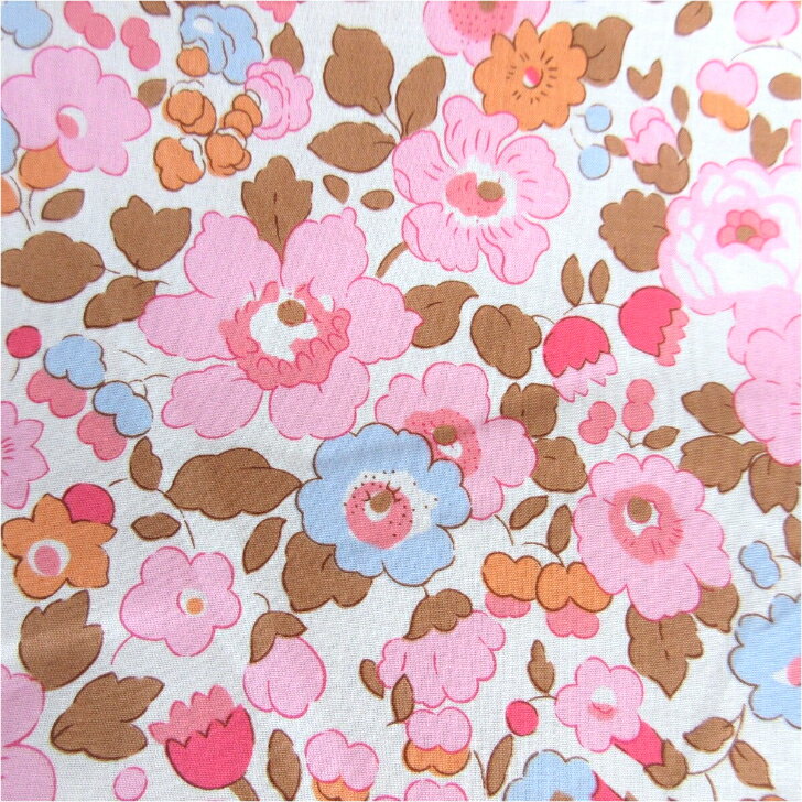 Liberty Fabrics Betsy タピオカ苺ミルク リバティプリント生地 国産タナローン カーサノンナ別注色 50cm単位