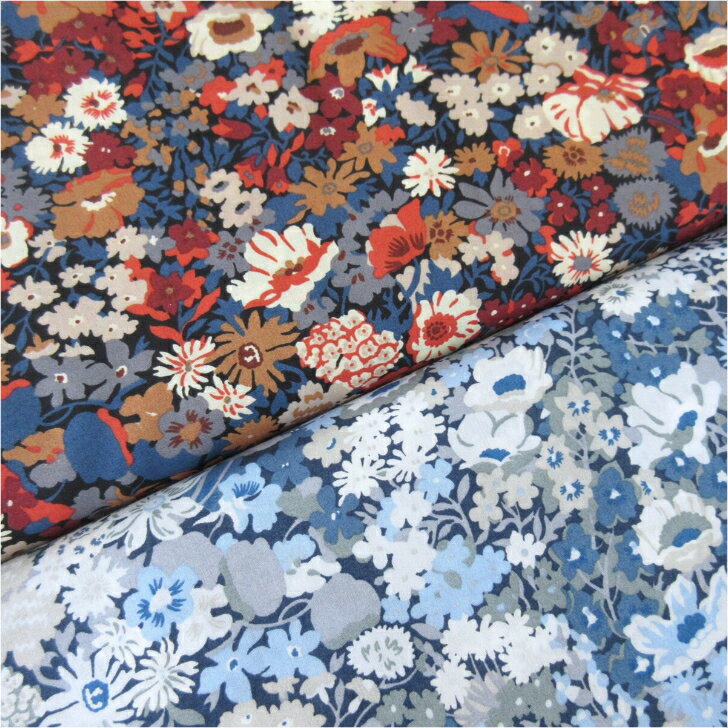 Liberty Fabrics Thorpe リバティプリント生地 輸入タナローン ブルー/オータム 50cm単位【新入荷】