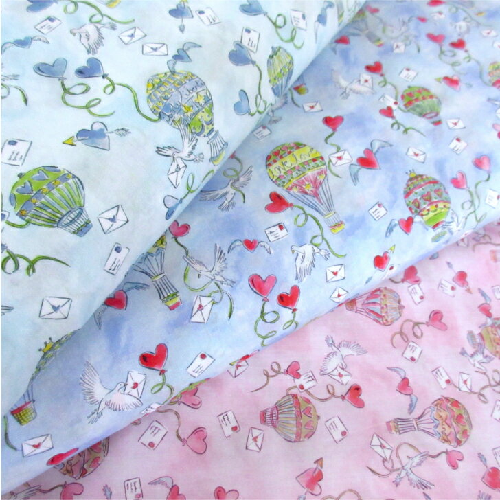 Liberty Fabrics Love in the Air ラブインジエア リバティ プリント 生地 ハート柄 気球柄 50cm単位 【新入荷】