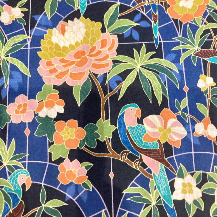 Rakuten - リバティ 生地 Conservatory コンサヴァトリー 国産 タナローン Liberty Fabrics 50cm単位 アニマルプリント オウム柄 鳥【動物柄】