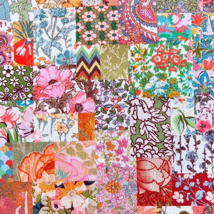 Rakuten - リバティ 生地 Archive Patchwork アーカイブ・パッチワーク 25AU イタリア産 タナローン パッチワーク柄 ピンク色 Liberty Fabrics 50cm単位 布 RETOLD 150TH ANNIVERSARY COLLECTION