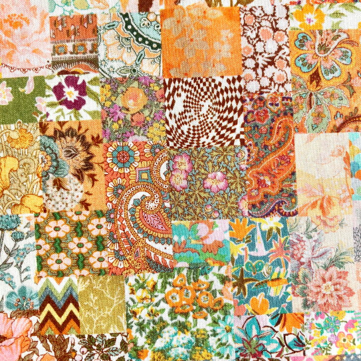 Rakuten - リバティ 生地 Archive Patchwork アーカイブ・パッチワーク 25CU イタリア産 タナローン パッチワーク柄 黄色 Liberty Fabrics 50cm単位 布 RETOLD 150TH ANNIVERSARY COLLECTION