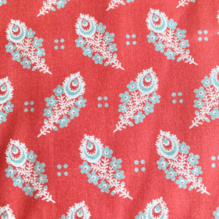 リバティ 生地 Paisley Feather ペイズリー・フェザー 18C 国産 タナローン ペイズリー柄 赤色 Liberty Fabrics 50cm単位 手芸 布