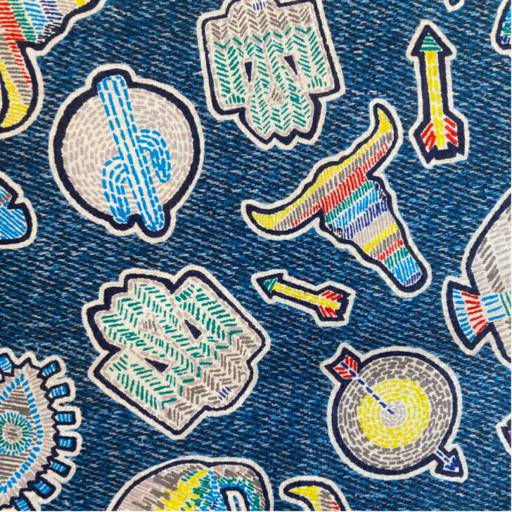 Rakuten - Liberty Fabrics Sheriff Brian シェリフ・ブライアン 21CT リバティ プリント 生地 ネイティブアメリカン カウボーイ 男の子柄 50cm単位 【2021SS】
