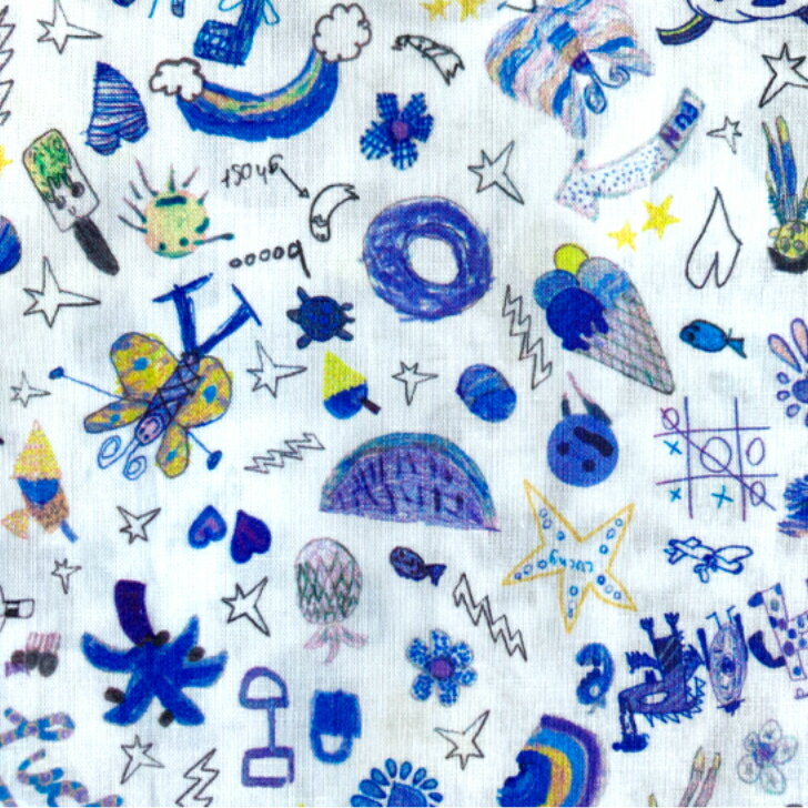 Liberty Fabrics Children of Liberty チルドレン・オブ・リバティ 21AT リバティ プリント 生地 スイカ 虹 アイスクリーム 男の子柄 50cm単位 【2021SS】ブルー