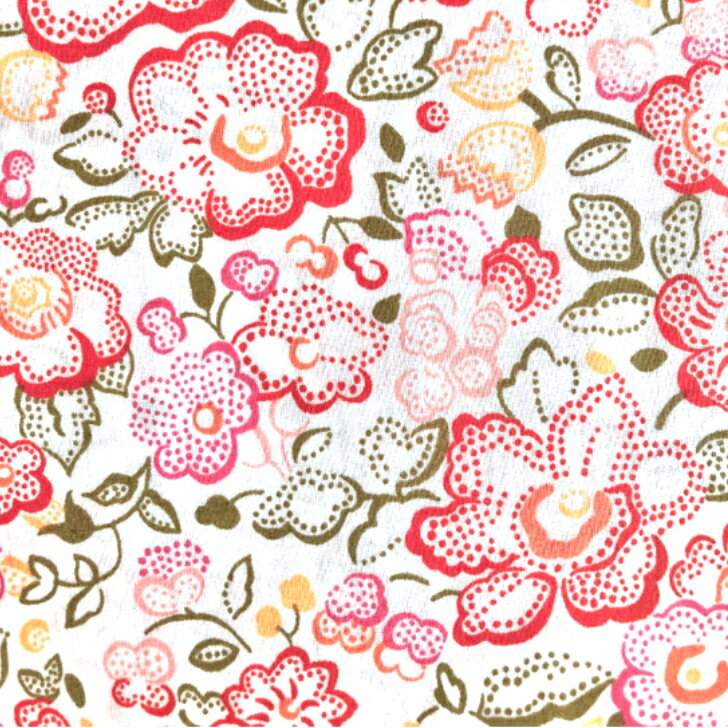 リバティ 生地 Betsy Dot ベッツィ・ドット 25AU【From the Studio】 国産タナローン リバティプリント 50cm単位【2025AW】アンティーク風 花柄 レッド