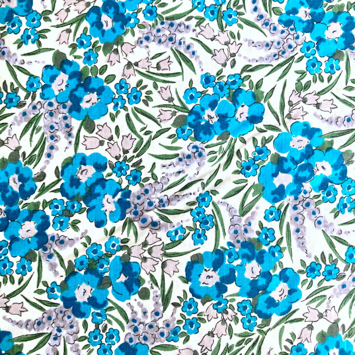Rakuten - Liberty Fabrics Swirling Petals スワイリング・ペタルス 青 藤色 花束 リバティプリント 生地 国産 タナローン 50cm単位 【2018SS A Pocket full of Memories】