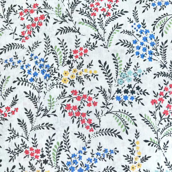 Liberty Fabrics Hope Springs ホープ・スプリングス 赤 青 黄色 花束 リバティプリント 生地 国産 タナローン 50cm単位 【2018AW】