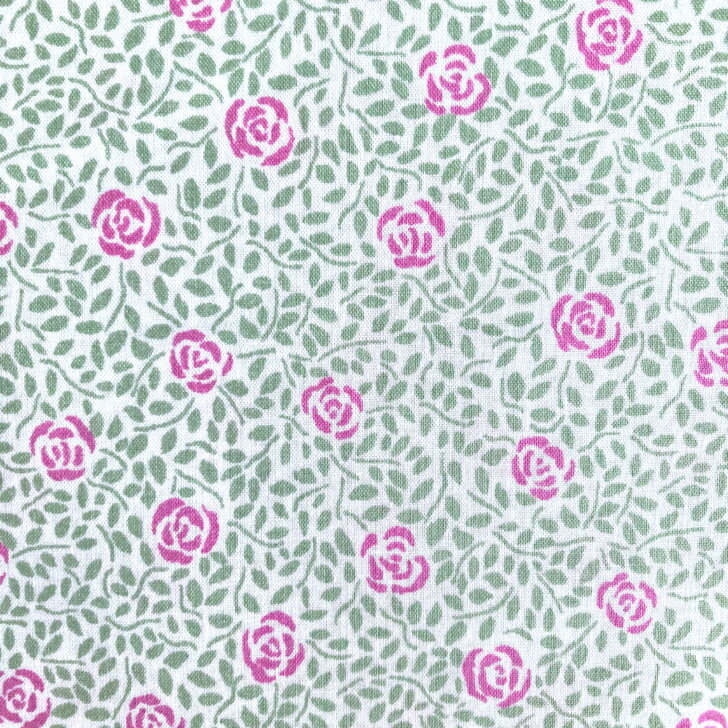 乐天商城 - Liberty Fabrics Speckled Rose スペックルドローズ 18CT ピンク グリーン 薔薇 リバティプリント 生地 国産 タナローン 50cm単位 【2018AW】
